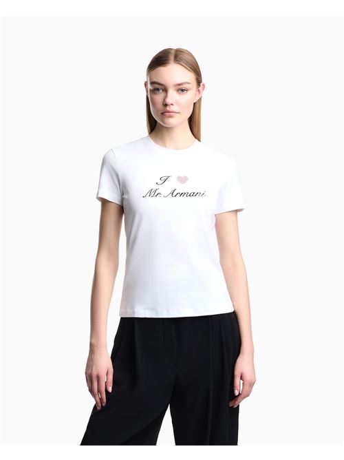 Stretch jersey T-shirt with I love Mr Armani ASV print Emporio Armani | EW004384 AF12571.U0002